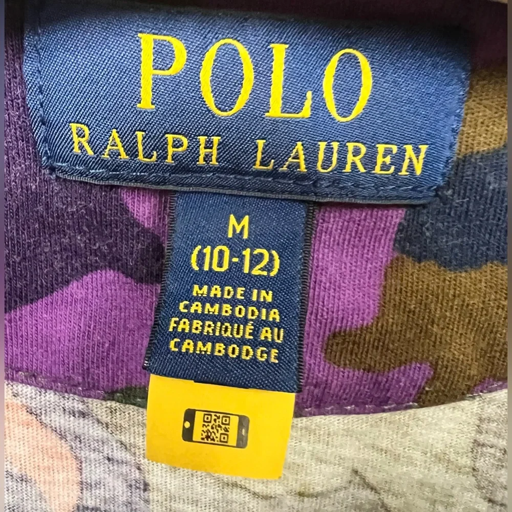 Polo Ralph Lauren- Colorful Camo Polo Youth T-Shirt, Size:‎ Medium (10/12)